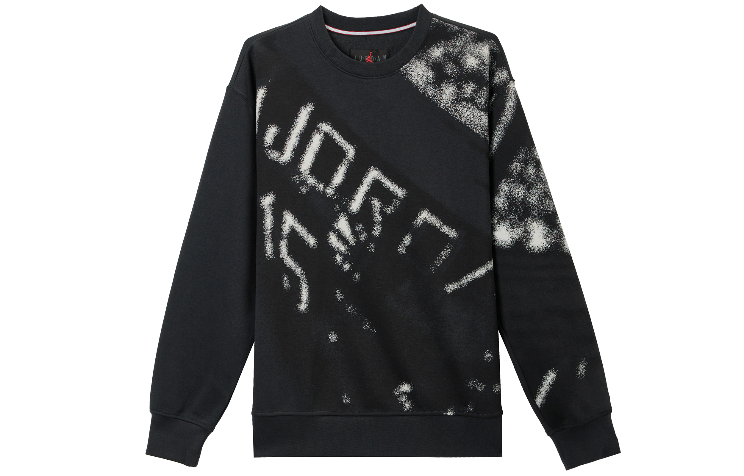 Jordan Graphic Print Fleece Crewneck Sweatshirt - Gray/Black HF9314-045