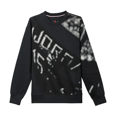 Jordan Graphic Print Fleece Crewneck Sweatshirt - Gray/Black HF9314-045