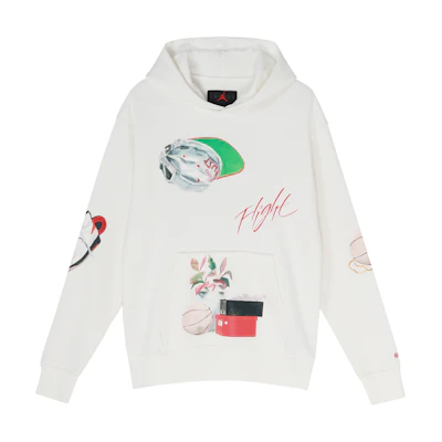 Jordan Graphic Print Pullover Hoodie White DQ8044-133
