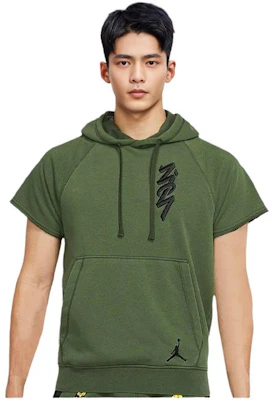 Jordan Green Short-Sleeve Hoodie with Embroidered Logo DA9843-335 Buy Jordan Green Short-Sleeve Hoodie with Embroidered Logo DA9843-335
