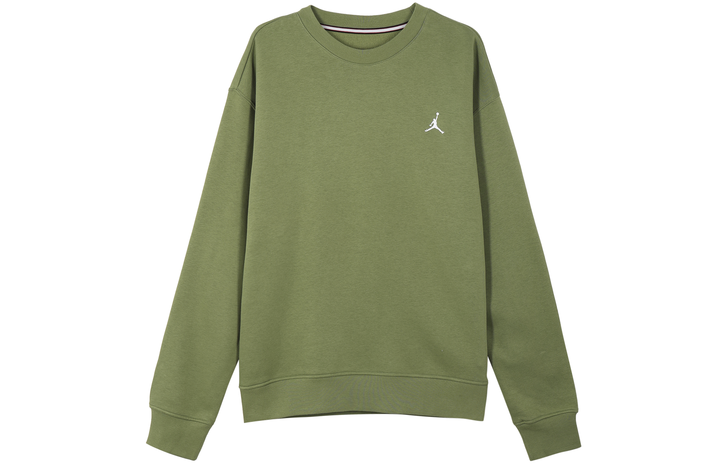 Jordan Green Solid Color Crewneck Fleece Sweatshirt Casual Wear FJ7777-340