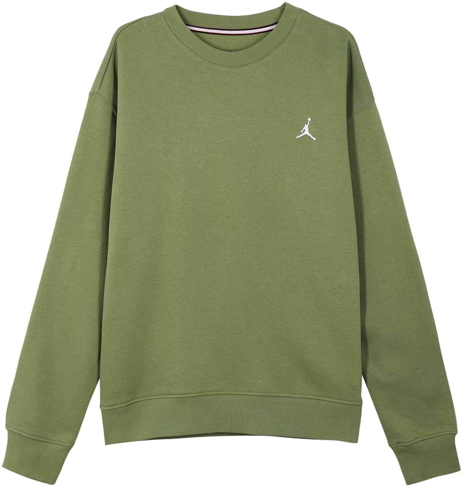 jordan-green-solid-color-crewneck-fleece-sweatshirt-casual-wear-fj-7777-340