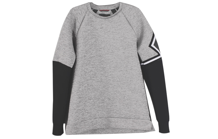 Jordan Grey Pullover Sweatshirt with Logo Patch and Colorblock Design 939945-091