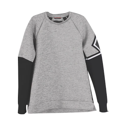 Jordan Grey Pullover Sweatshirt with Logo Patch and Colorblock Design 939945-091