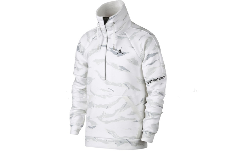Jordan Half-Zip Basketball Hoodie White Camo AH6164-121
