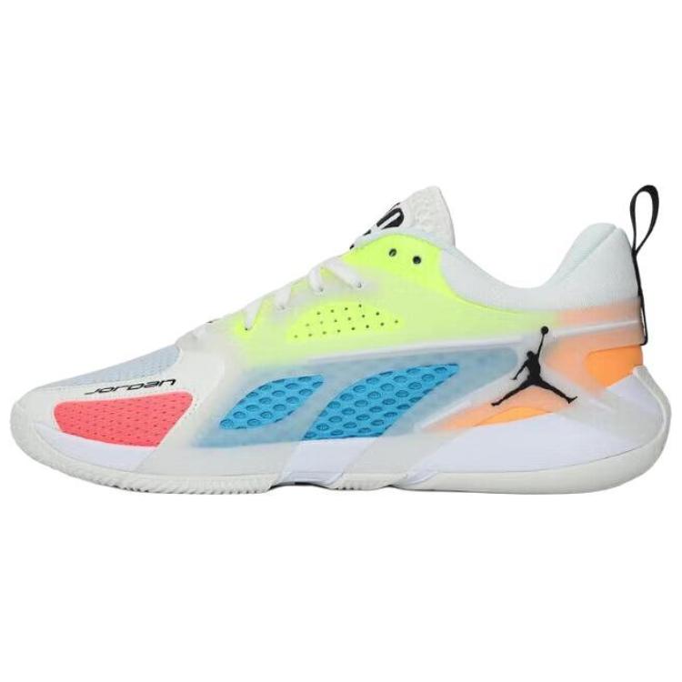 Jordan Heir PF Low Basketball Shoes White/Yellow/Blue - Durable Comfort FQ3859-100