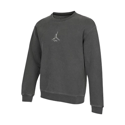 Jordan Heritage Fleece Crew Sweatshirt Grey - Casual Embroidered Logo Sweater DO2308-011