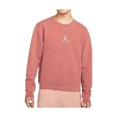 Jordan Heritage Fleece Crew Sweatshirt Rust Pink Mens Embroidered Logo Casualwear DO2308-691