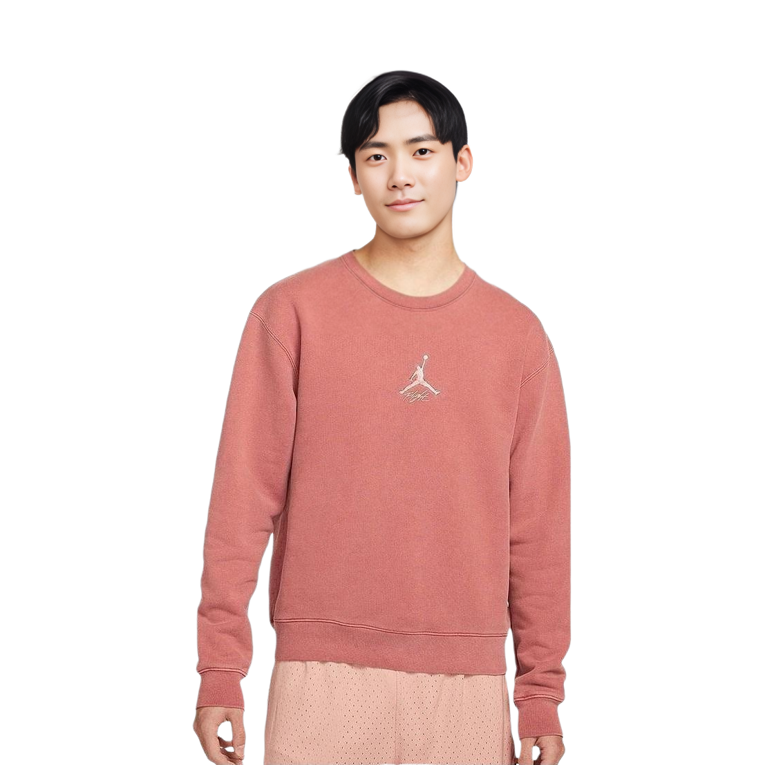 Order Jordan Heritage Fleece Crew Sweatshirt Rust Pink Lelaki Logo Sulaman Kasual. DO2308-691