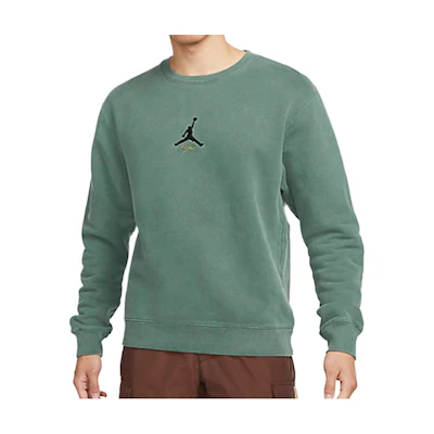 Jordan Heritage Sweatshirt Green Embroidered Logo Crewneck Pullover DO2308-333