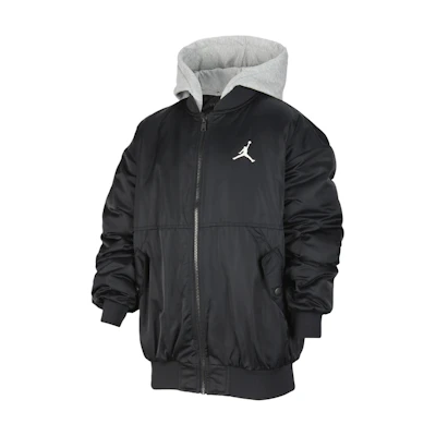 Jordan Hoodie Jacket Loose Fit Black for Teens Warm and Comfortable HQ7221-010