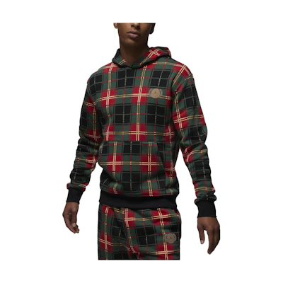 Jordan Hoodie Plaid Loose Fit Long Sleeve Sweatshirt Red DV1578-687