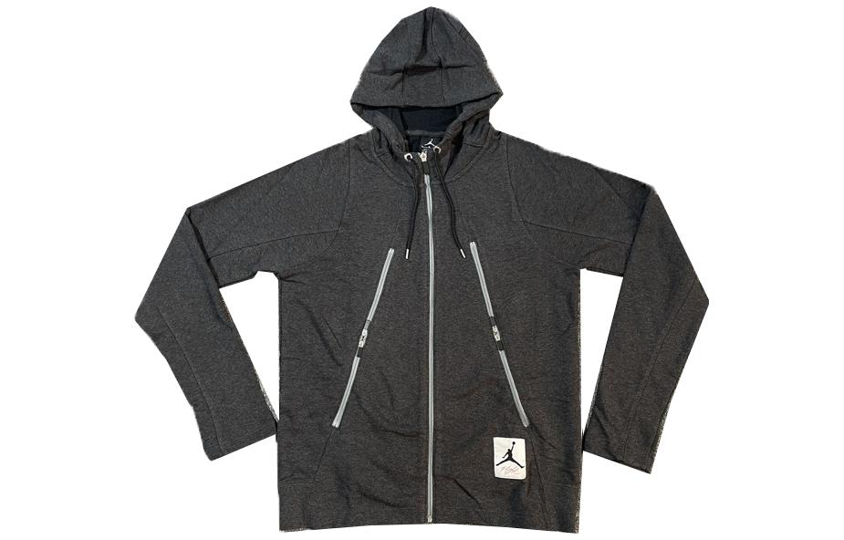 Jordan Hoodie with Drawstring and Embroidery in Gray 724728-032