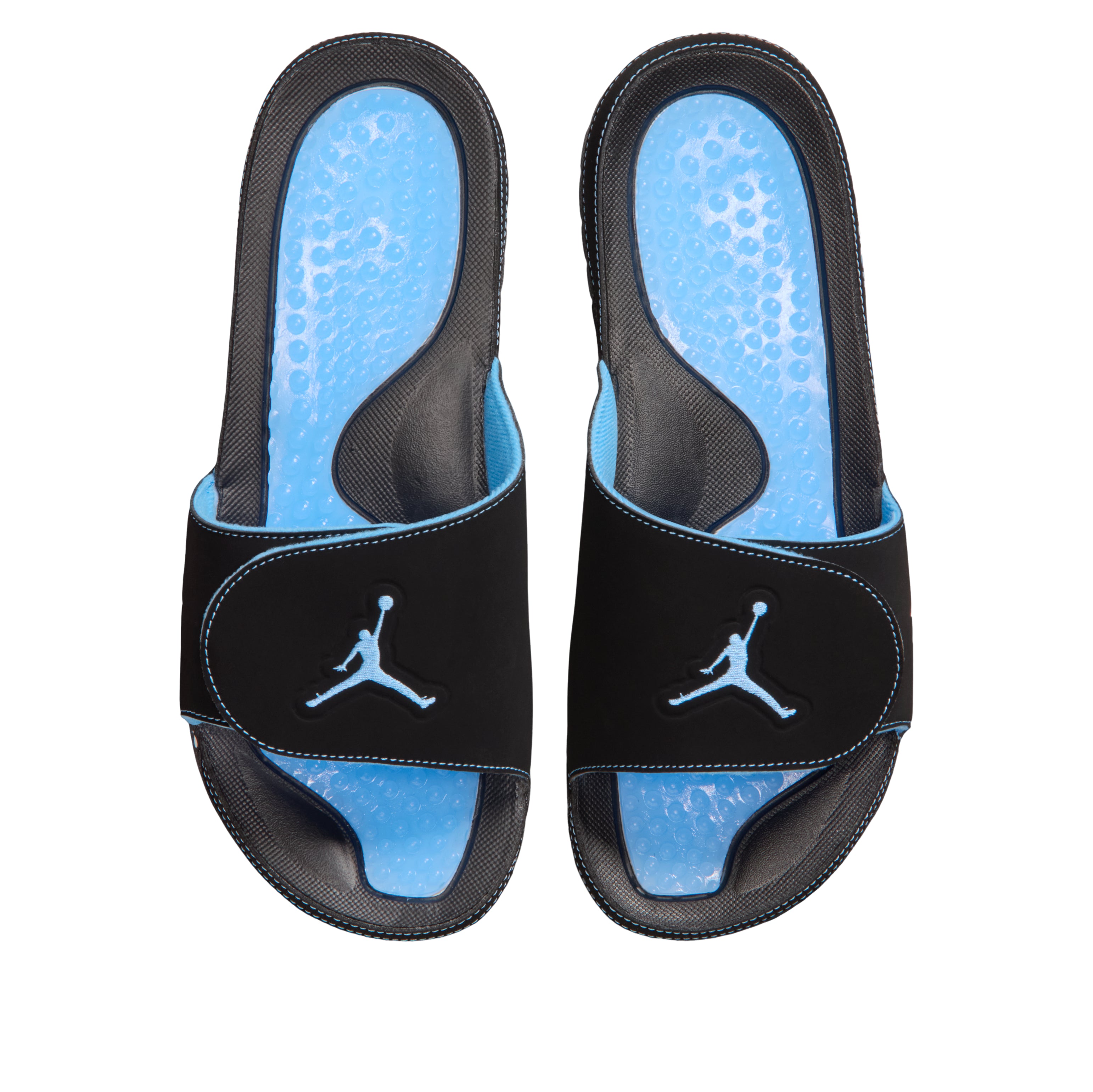 Lookbook 喬丹Hydro 5復刻版黑藍拖鞋 男款-舒適穿著 555501-004