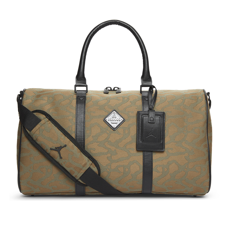 Jordan Icon Logo Adjustable Strap Polyester Travel Bag Olive Green Unisex HQ7570-380