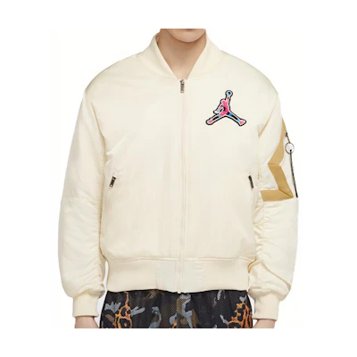 Jordan Ivory White Varsity Bomber Jacket CU1700-110