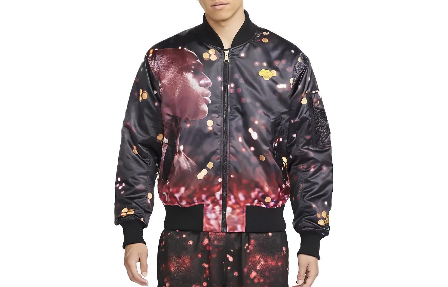 Jordan Jumpman All-Over Print Loose-Fit Jacket Black Long Sleeve Casual DC9654-010
