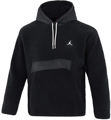 Jordan Jumpman Black Colorblock Sherpa Fleece Hoodie with Drawstring DV1587-010 Buy Jordan Jumpman Black Colorblock Sherpa Fleece Hoodie with Drawstring DV1587-010