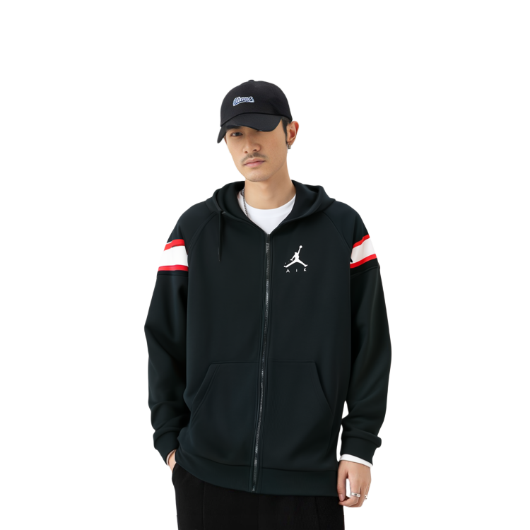 Jordan Jumpman Black Zip-Up Hoodie Jacket Casual Sweatshirt AR2249-010 圖 5