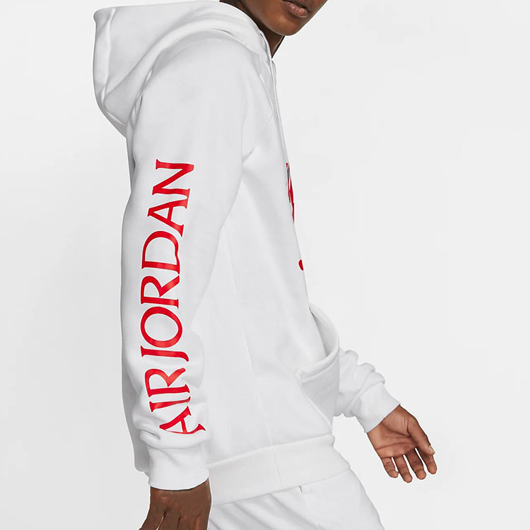 Jordan Jumpman Classics Logo Pullover Hoodie White - Warm Thickened Fleece BV6011-100 圖 6