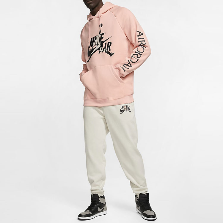 Shop Jordan Jumpman Classics Pink Fleece Pullover Hoodie BV6011-648