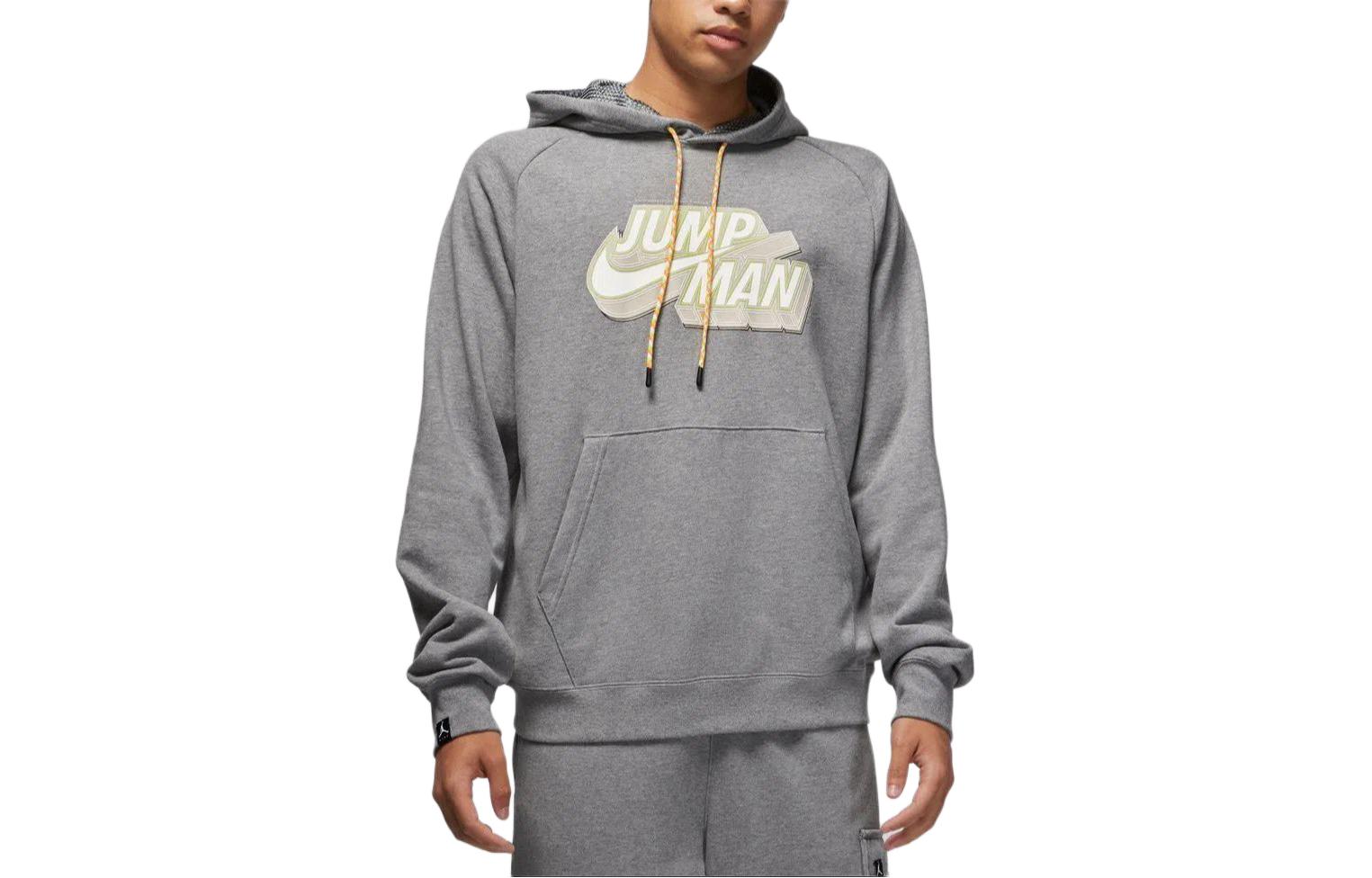 Jordan Jumpman Logo Gray Hoodie Long Sleeve Casual Sweatshirt DM1402-091