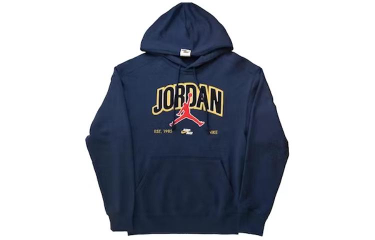 Jordan Jumpman Logo Print Pullover Hoodie Blue Long Sleeve DA7184-410