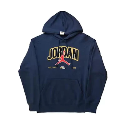 Jordan Jumpman Logo Print Pullover Hoodie Blue Long Sleeve DA7184-410