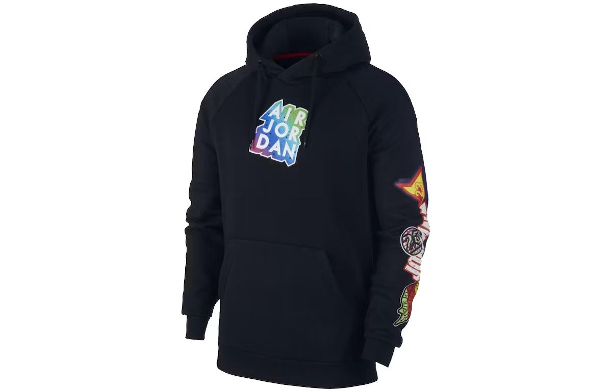 Jordan Jumpman Loose Fit Black Letter Print Hoodie Pullover CT6723-010