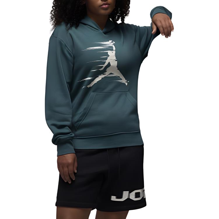 Jordan Jumpman MVP Fleece Pullover Hoodie Oxidized Green Unisex Lightweight FV7227-366 圖 2