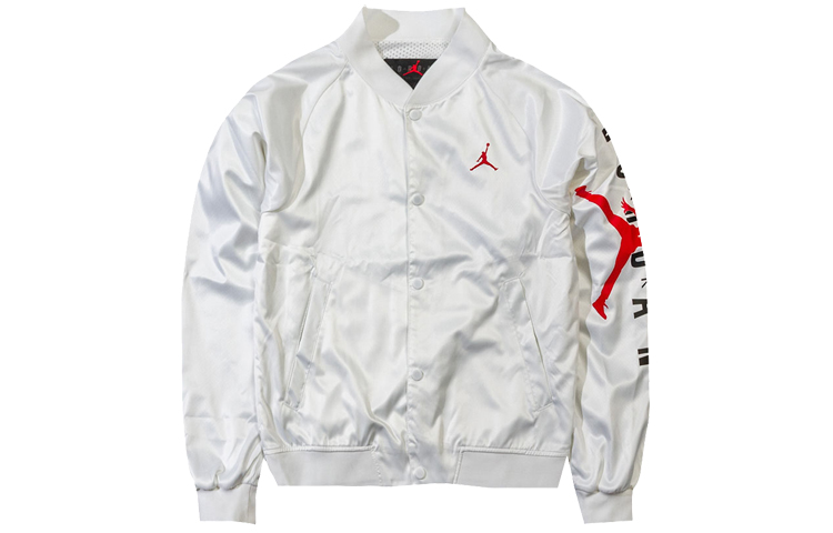 Jordan Jumpman Varsity Style Jacket White Fall 2023 AO0445-100