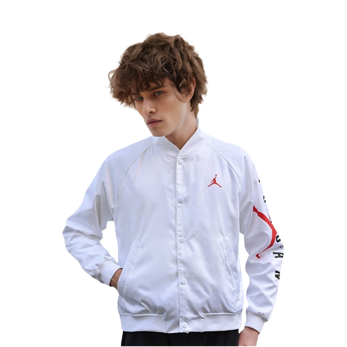 Shop 乔丹Jumpman秋季白色Varsity风格夹克2023 AO0445-100