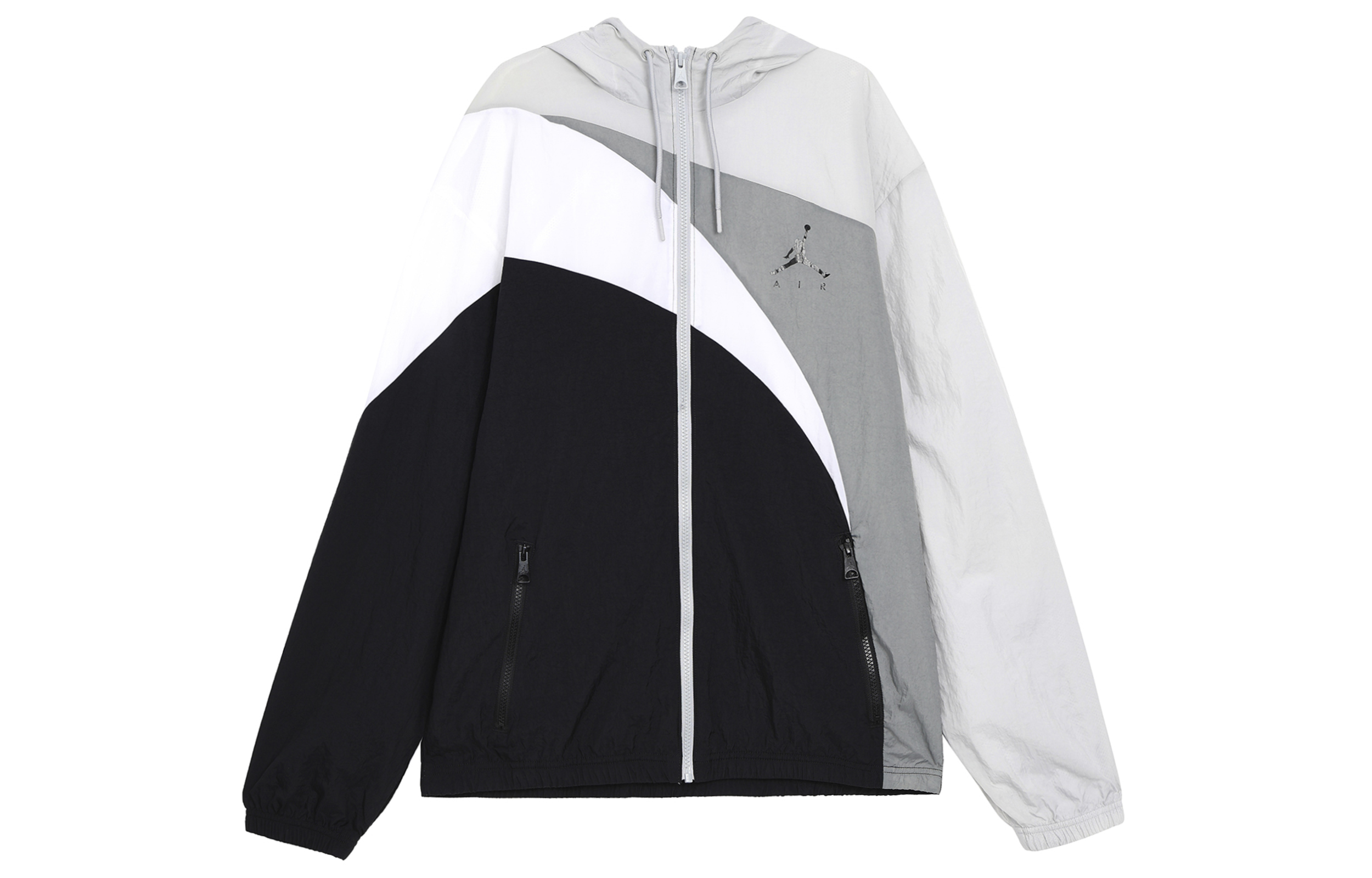 Jordan Jumpman Wave Asymmetric Logo Patchwork Woven Jacket Black/Grey CK6867-077