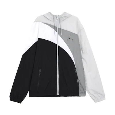 Jordan Jumpman Wave Asymmetric Logo Patchwork Woven Jacket Black/Grey CK6867-077