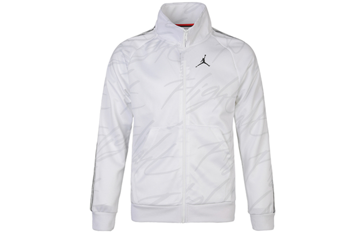Jordan Jumpman White Printed Knit Utility Jacket Casual Wear AR4461-100