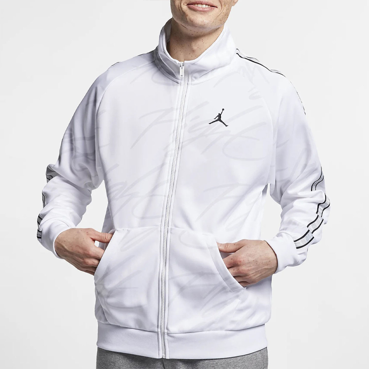 Purchase Jordan Jumpman White Printed Knit Utility Jacket Casual Wear AR4461-100