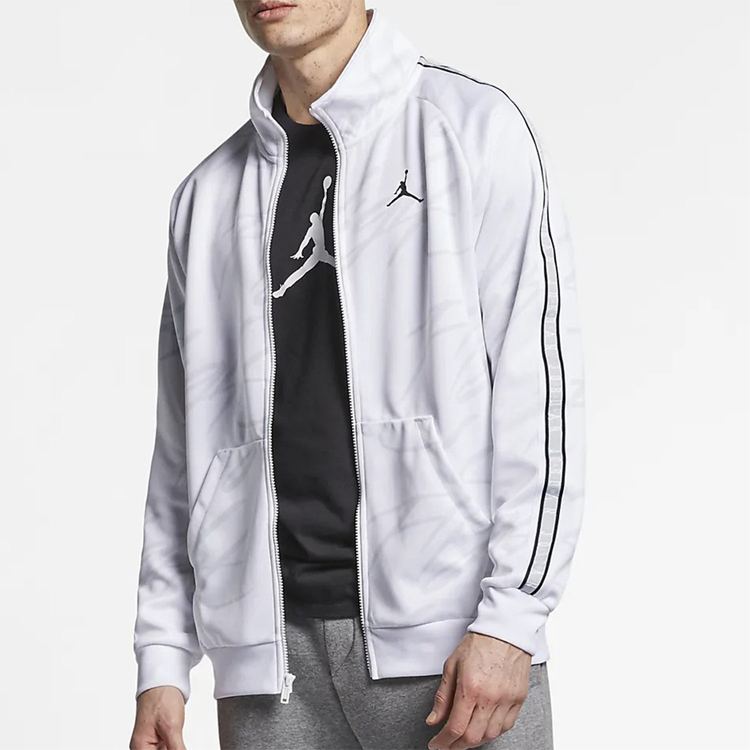 Sizing Jordan Jumpman White Printed Knit Utility Jacket Casual Wear AR4461-100