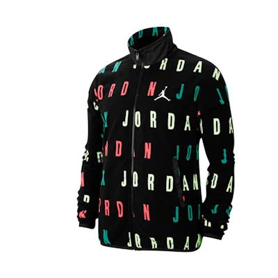 Jordan Jumpman Windproof Logo Print Fleece Jacket Winter Black CT3571-010
