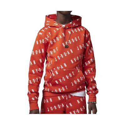 Jordan Kids Orange Hoodie with Solid Letter Print for Boys 95C184-N82