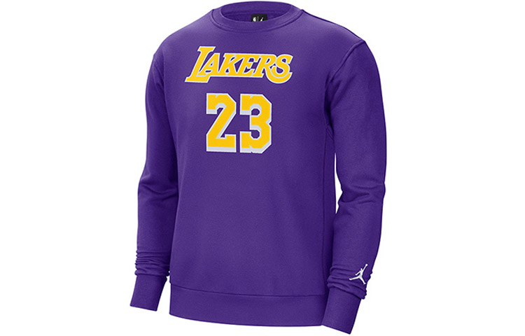 Jordan LA Lakers Retro Fleece Crewneck Sweatshirt Court Purple CN1052-504