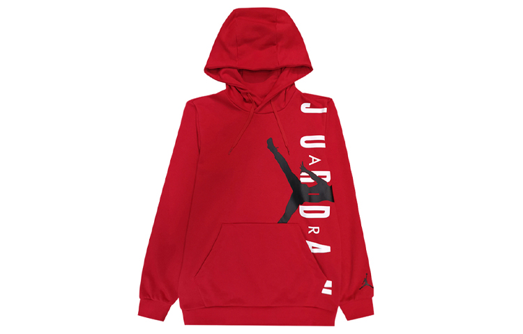 Jordan Large Logo Fleece Pullover Basketball Hoodie Red () CD5871-687
