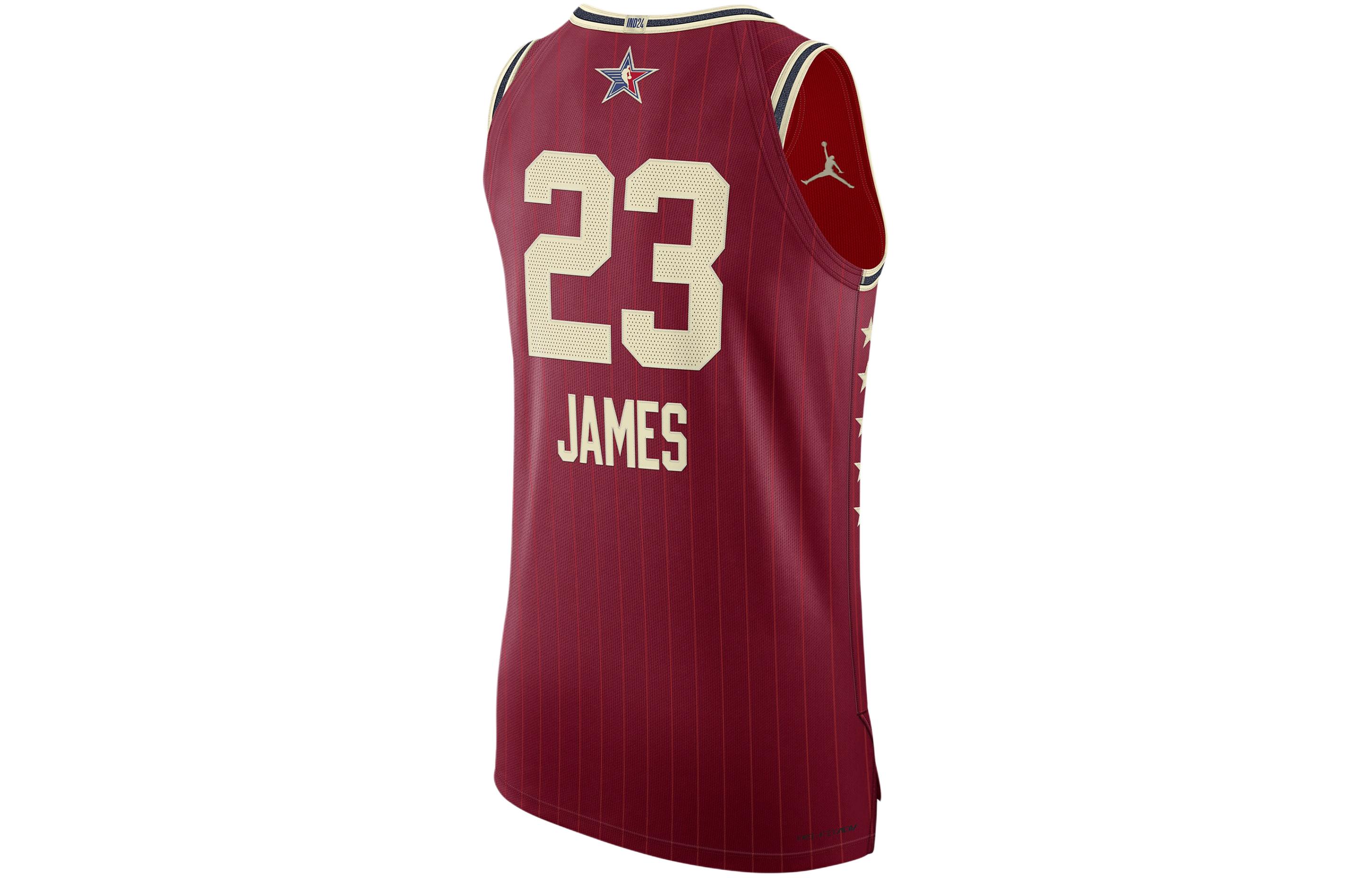 Lookbook 喬丹 勒布朗詹姆斯 23 全明星 2024 籃球球衣 深紅版 FQ7755-603