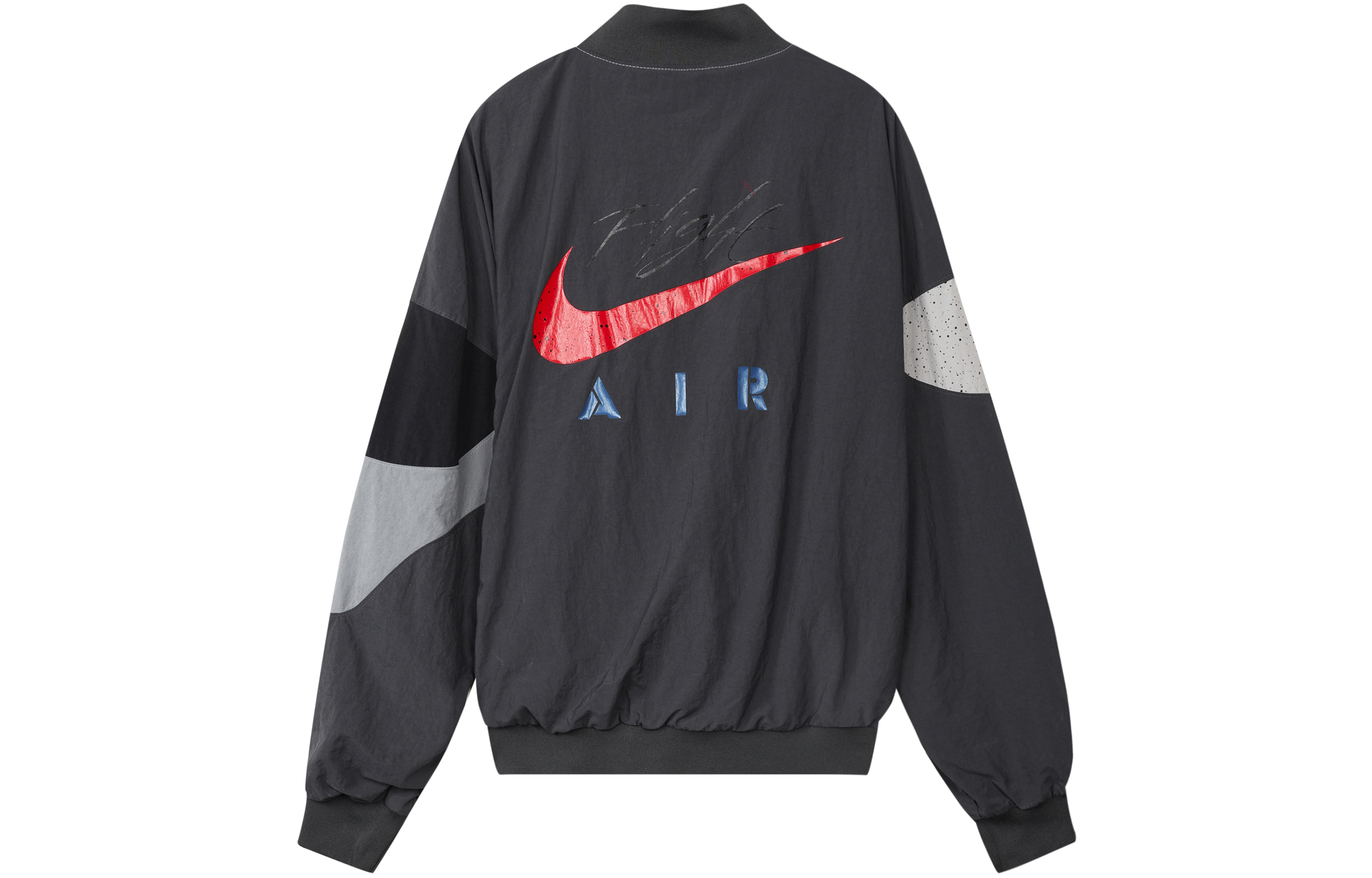 Lookbook 乔丹Legacy AJ4轻便Logo印花夹克 男士烟灰色 CQ8308-070