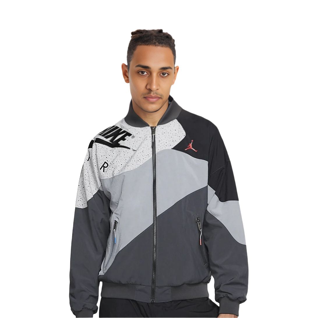 Shop 乔丹Legacy AJ4轻便Logo印花夹克 男士烟灰色 CQ8308-070