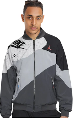 乔丹Legacy AJ4轻便Logo印花夹克 男士烟灰色 CQ8308-070 Shop 乔丹Legacy AJ4轻便Logo印花夹克 男士烟灰色 CQ8308-070
