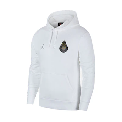 Jordan Legacy Basketball Fire Hoodie Pullover White CJ9093-100