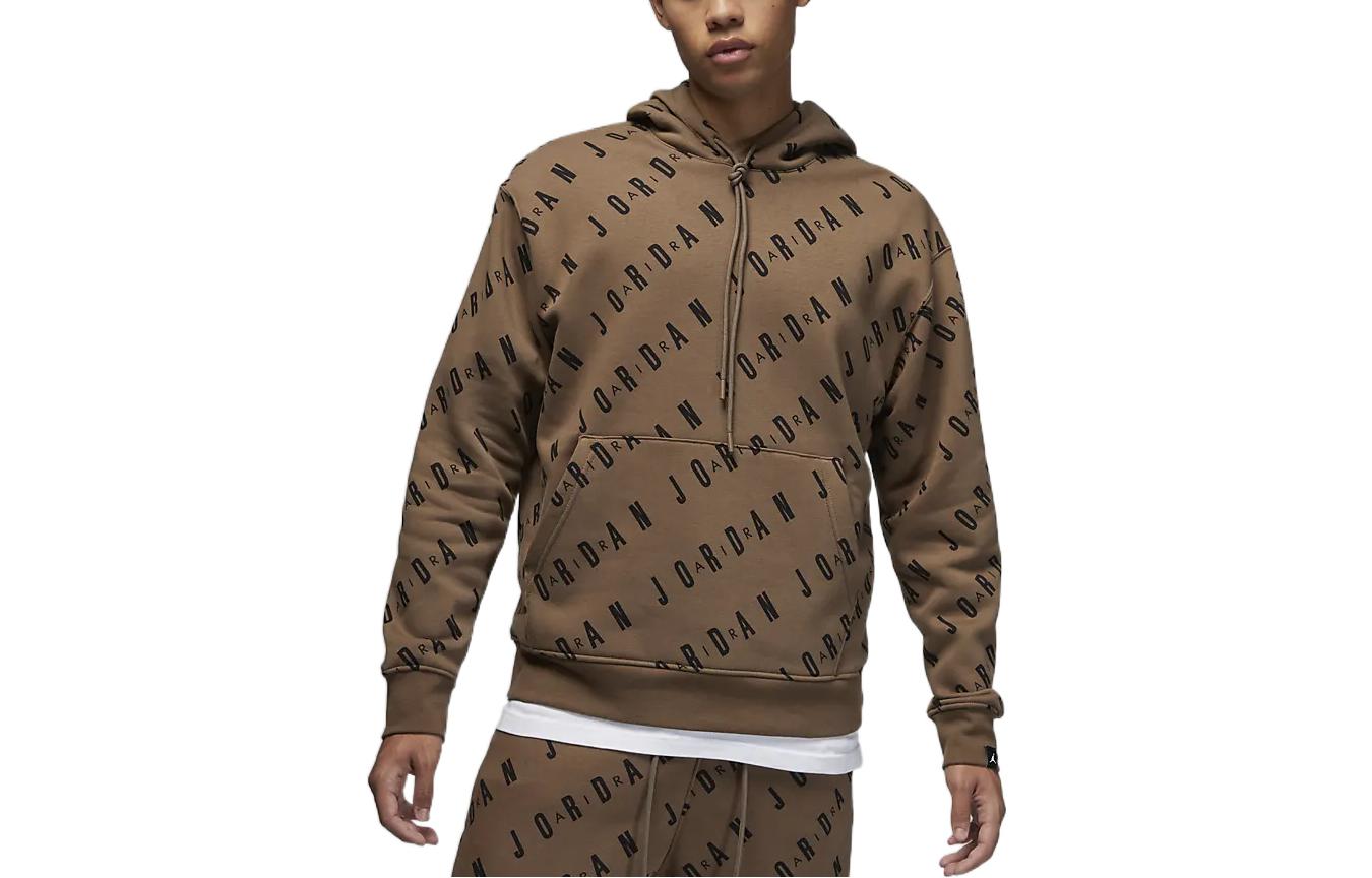 Jordan Letter-Print Kangaroo Pocket Hoodie Brown () DV7640-274