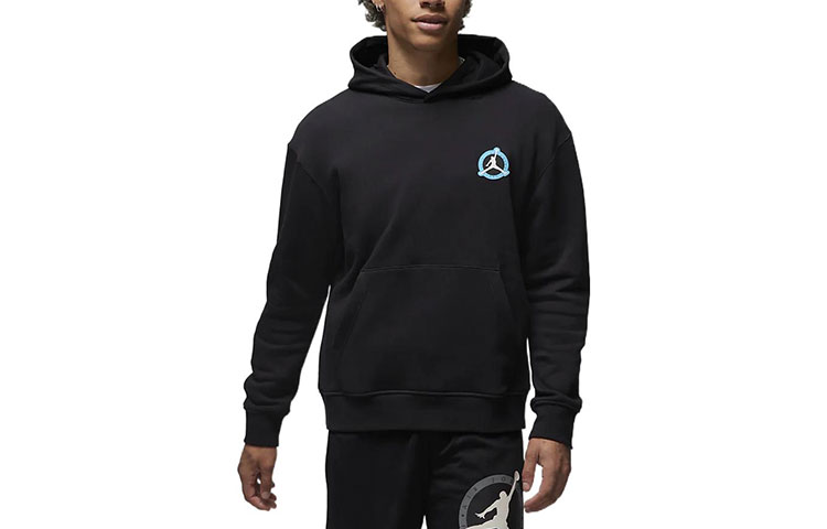 Jordan Letter Logo Graphic Fleece Hoodie Black DV7592-010