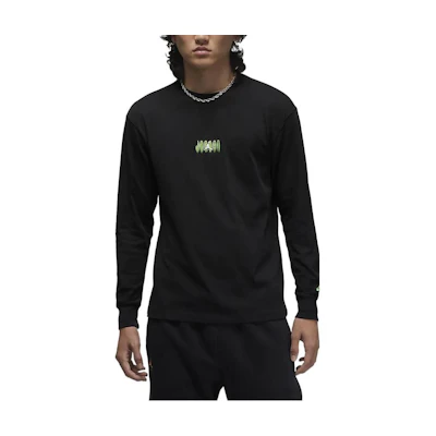 Jordan Letter Logo Print Crewneck Long-Sleeve Sweatshirt Black DX2180-010