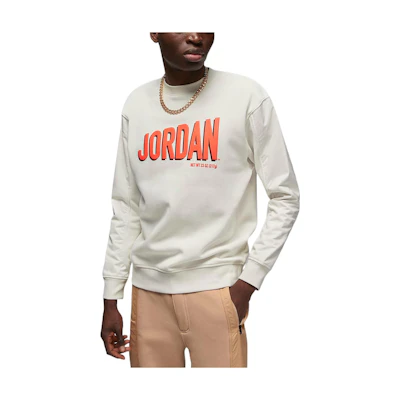 Jordan Letter Logo Print Crewneck Long-Sleeve Sweatshirt Off-White DV7588-030